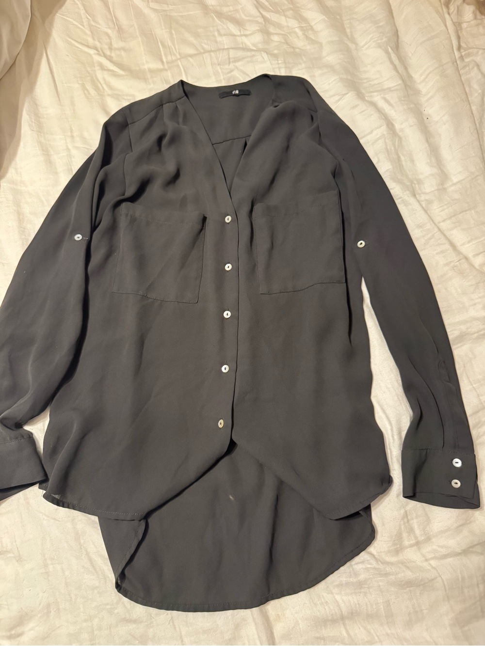 Women’s H&M Black Button-Down Lightweight blouse
